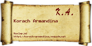 Korach Armandina névjegykártya